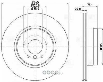 Trialli  .  / BMW X5 (E70) (07-)/(F15) (13-)/X6 (E71) (08-)/(F16) (14-) . d=345 (DF 261504) ()